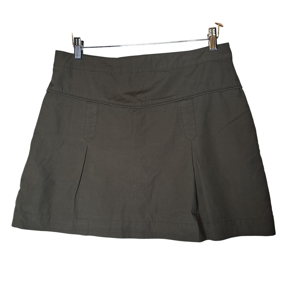 H&M LOGG Olive Green Cargo Mini Skirt Women 12 Utility Pockets Lined Casual - Picture 4 of 11